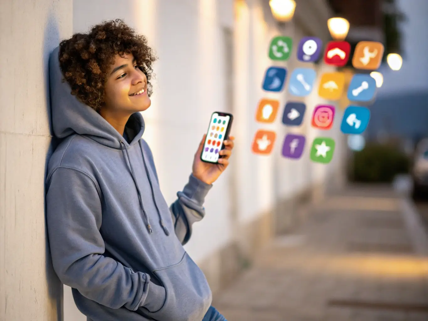 A person browsing resources on a smartphone, with icons representing articles, guides, and tools available on the LifeConnect platform.